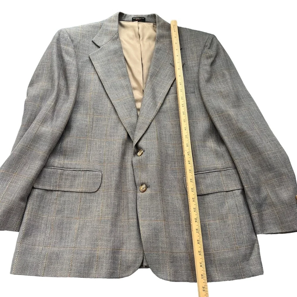 Bowdon Men’s Size 44R Gray Brown Tan‎ Plaid Single Breasted Button Blazer Jacket